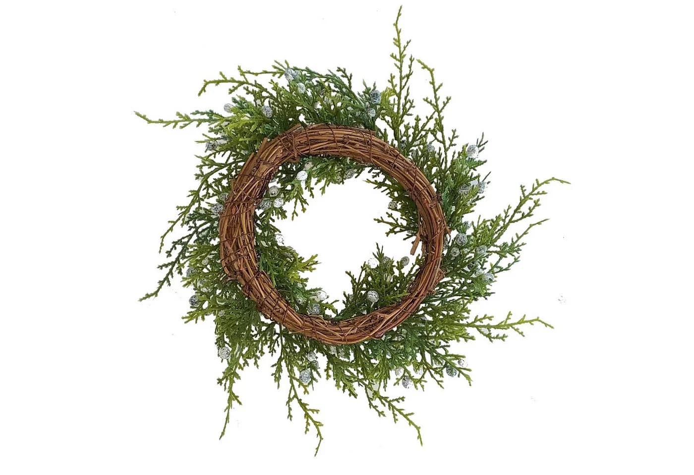 Gasper Künstlicher Wacholderkranz mit Beeren 22-25cm