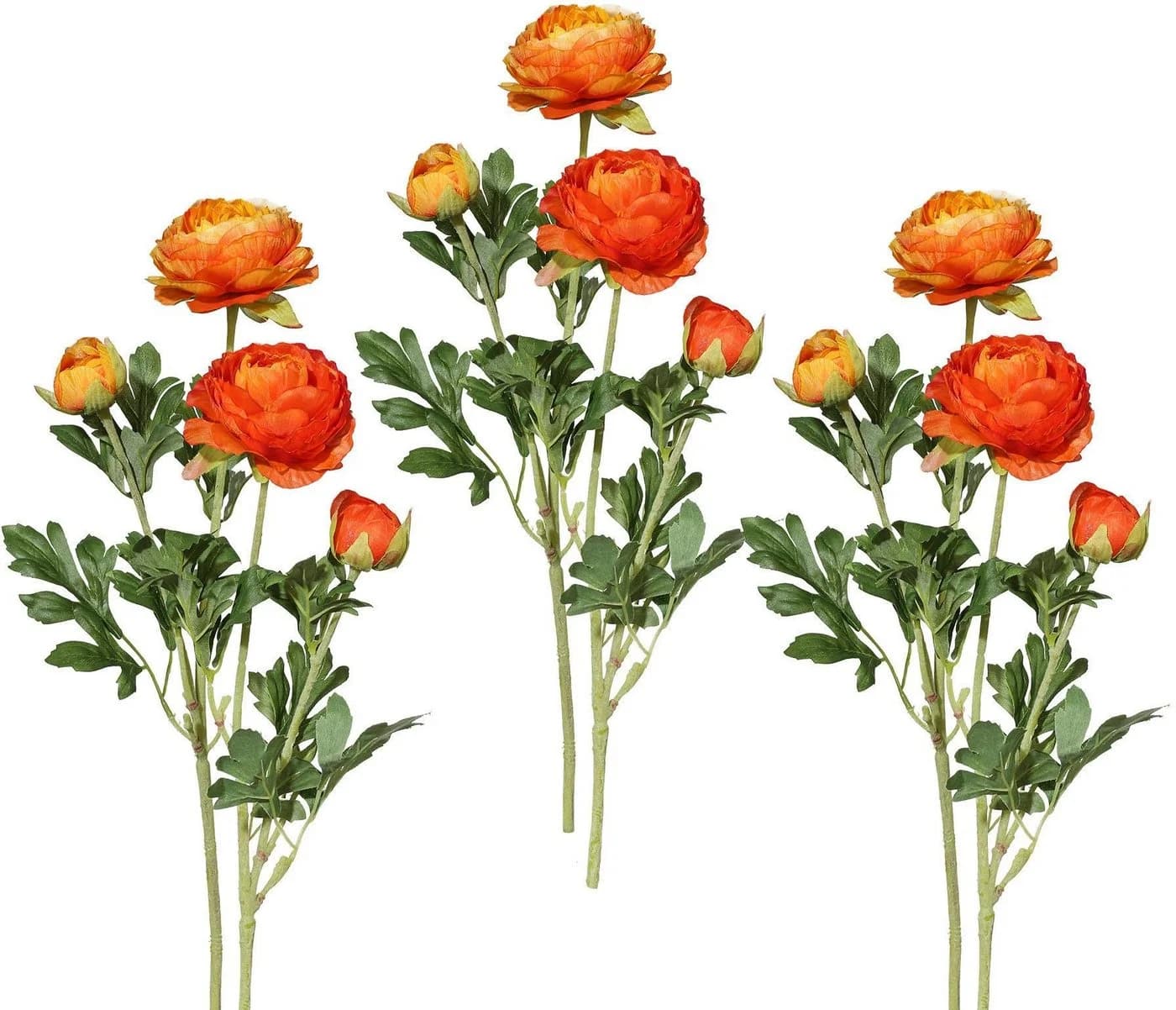 CREATIV GREEN Kunstblume Ranunkel Orange 6er Set 40cm - Bild 2