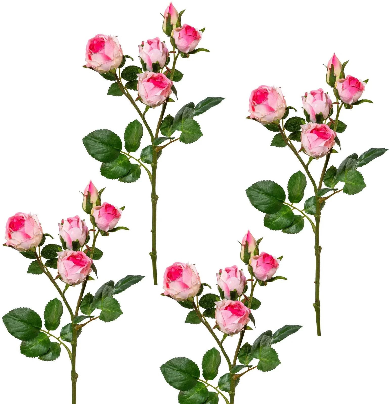 Creativ green Kunstblume Rosa 4er Set Polyester - Bild 4