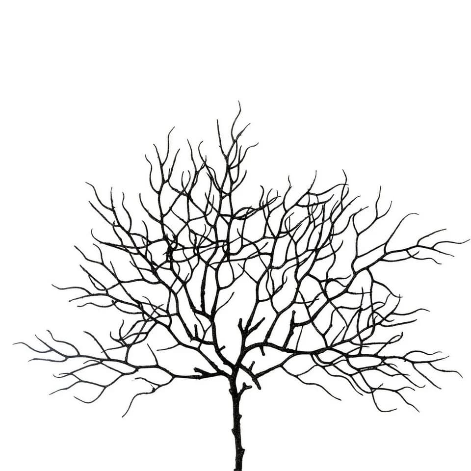 Kunstzweig Künstlicher Korallenzweig 44cm Schwarz Gasper