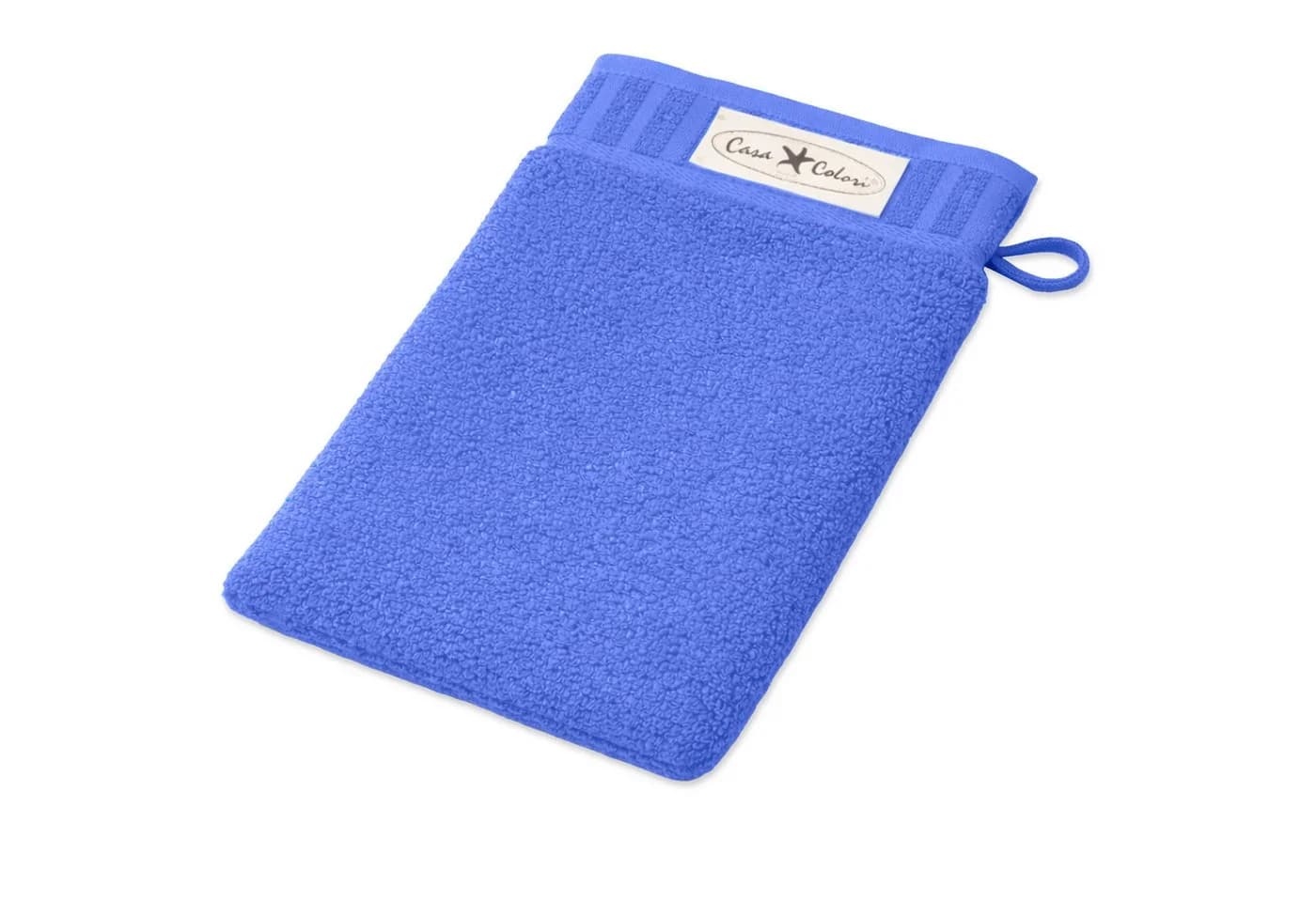Casa Colori Waschlappen Uni Blau Frottier 100% Baumwolle - Bild 2