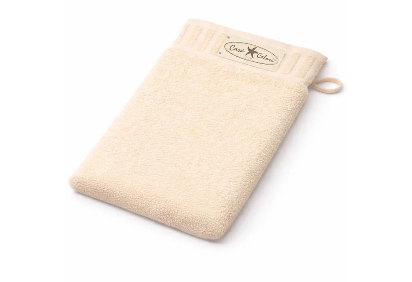 Casa Colori Waschlappen Uni Beige 100% Baumwolle Frottier - Bild 2