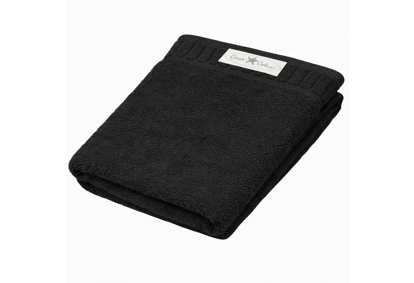 Casa Colori Duschtuch Uni Schwarz Frottier 70x140 cm - Bild 2