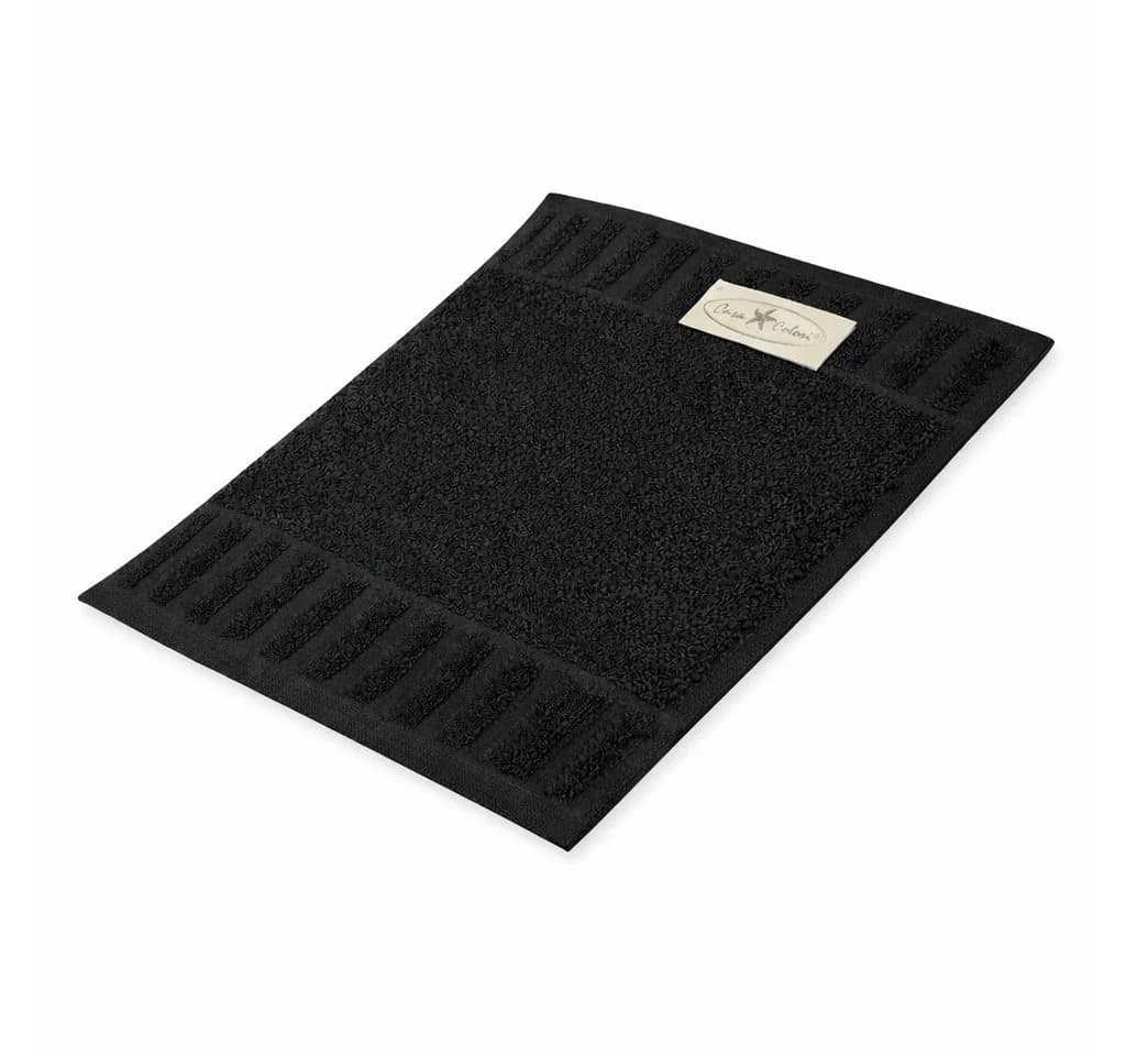 Casa Colori Seiftuch Uni Schwarz Frottier 30x30cm