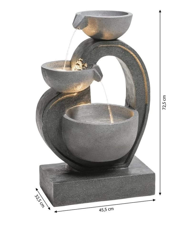 Dehner Gartenbrunnen Heart mit LED, solarfähig, Polyresin - Bild 4
