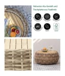Dehner Gartenlounge-Set Lounge Tisch Tulum Beistelltisch Kunststoffgeflecht Aluminium Teakholz Bild 1