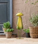 Dehner Gartenfigur Frosch Handbemalt Grün/Gelb Metall Bild 1