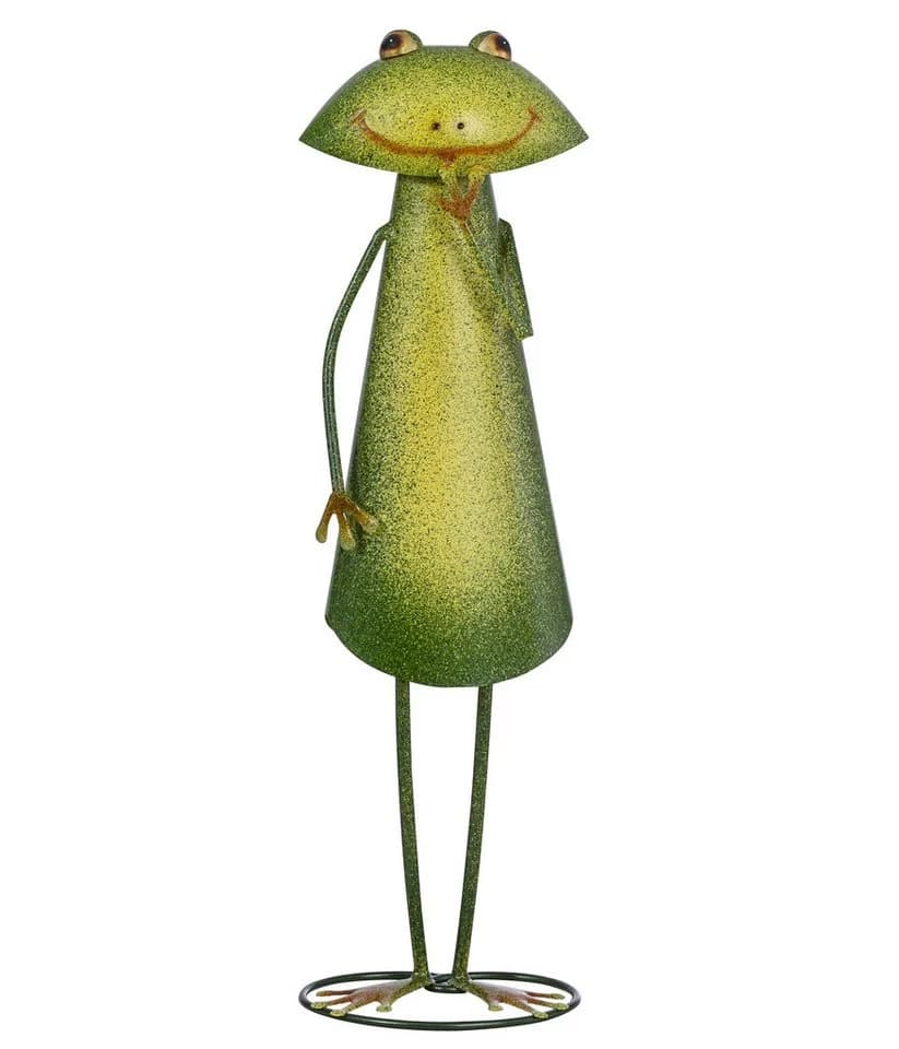Dehner Gartenfigur Frosch Handbemalt Grün/Gelb Metall - Bild 2