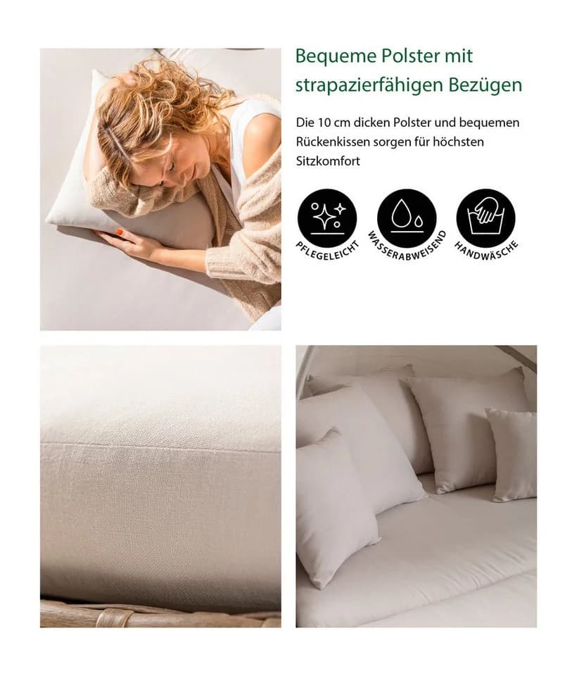 Dehner Daybed Tulum Gartenlounge-Set mit Faltdach