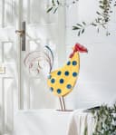 Dehner Gartenfigur Hahn Gelb Eisen Handgefertigt Bild 1