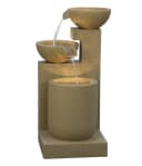 Dehner Gartenbrunnen Samson mit LED-Beleuchtung Polyresin Braun Bild 2