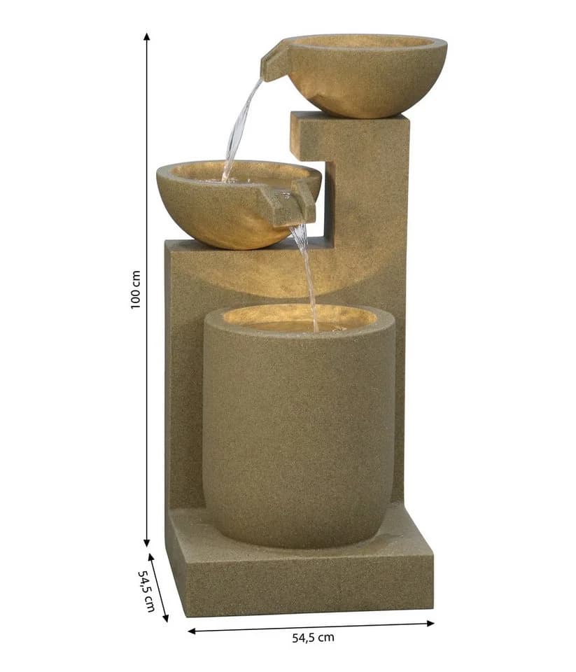 Dehner Gartenbrunnen Samson mit LED-Beleuchtung Polyresin Braun - Bild 4