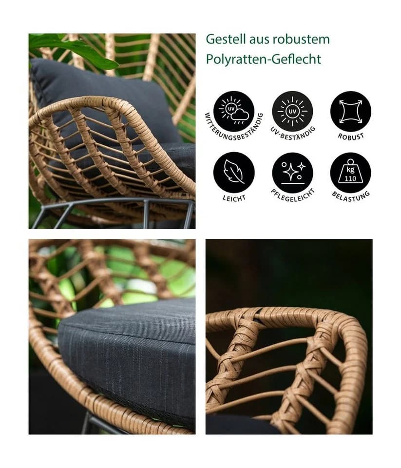 Dehner Gartenstuhl Korbsessel Venezia Polyrattan - Bild 3