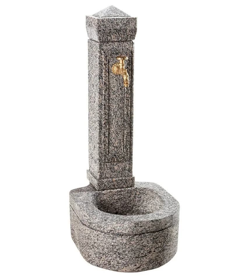 Dehner Gartenbrunnen Berlin Granit Grau mit Wasserhahn - Bild 2