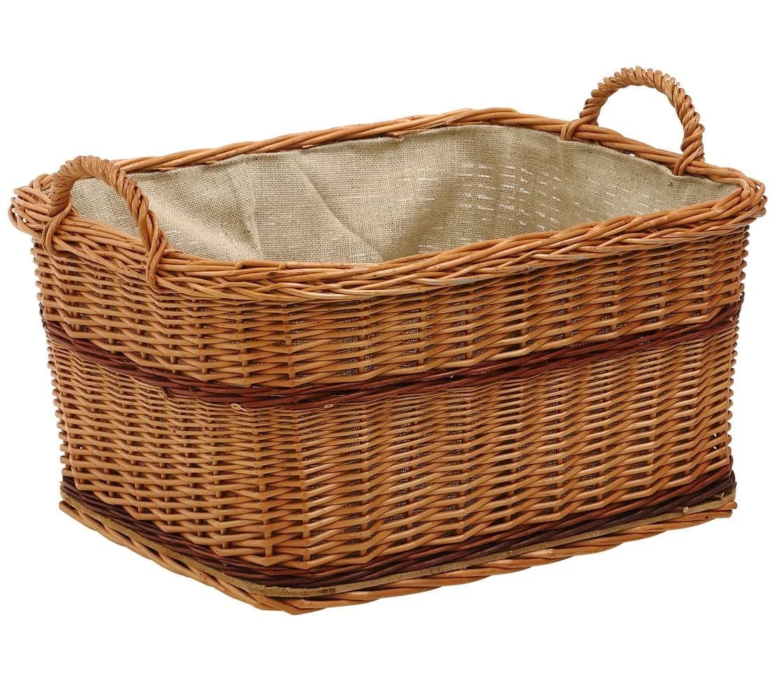 Dehner Weidenkorb Kaminkorb mit Jute-Auskleidung und Tragegriffen - Bild 2