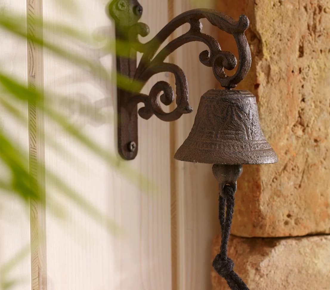 Dehner Gartenfigur Nostalgische Türglocke Gusseisen