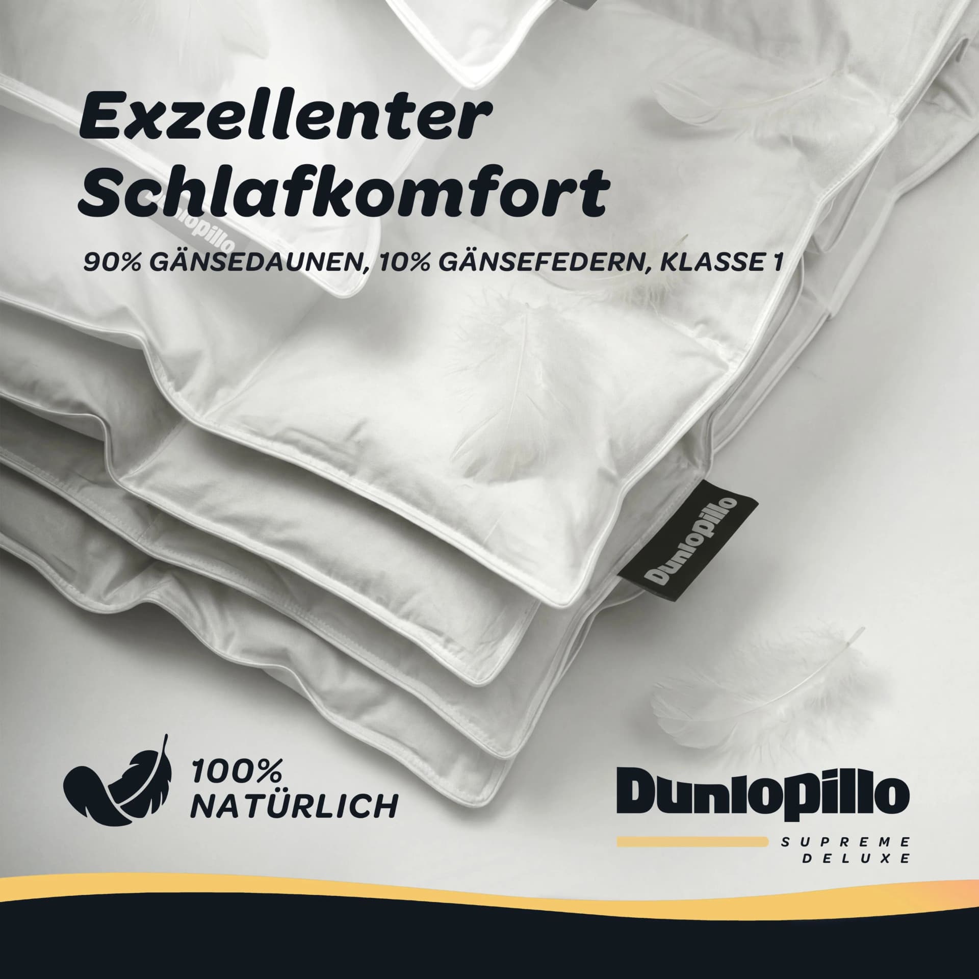 DUNLOPILLO Gänsedaunenbettdecke Supreme Deluxe Weiß