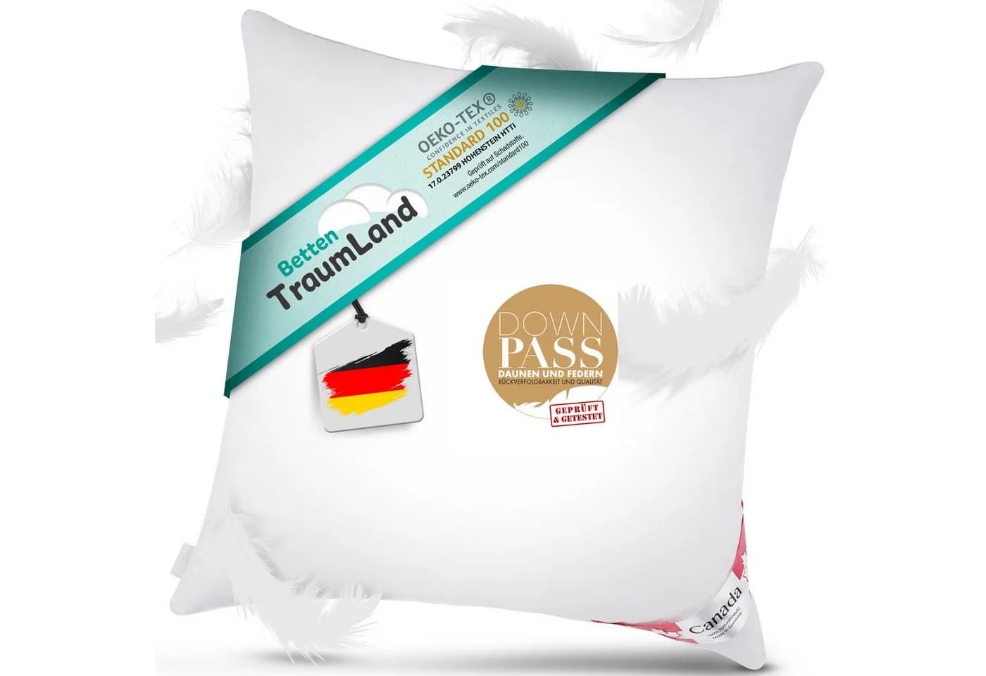 Canada Daunenkissen Classic Night 80x80cm 900g Baumwolle - Bild 2