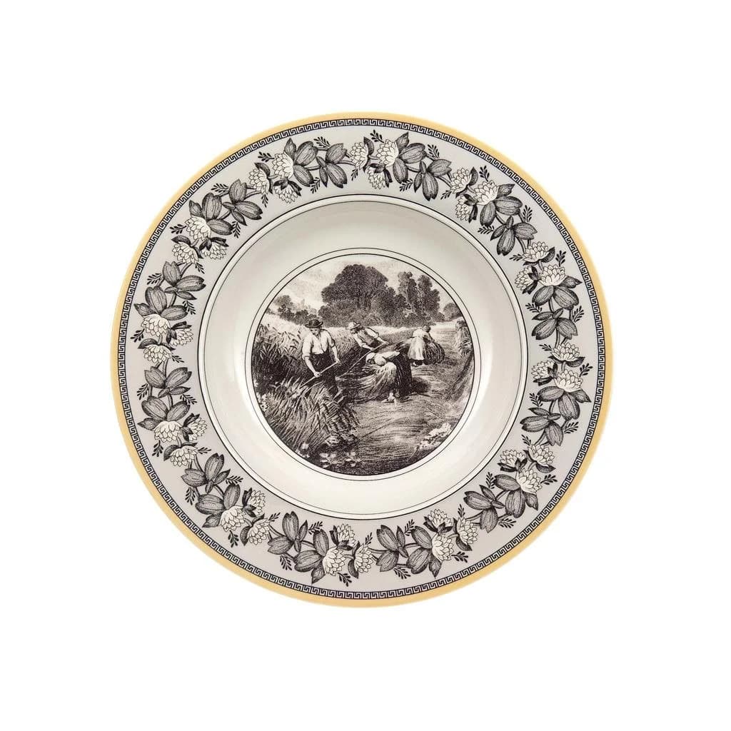 Villeroy & Boch Suppenteller Audun Ferme Ø 24,2 cm Weiß-Grau-Gelb