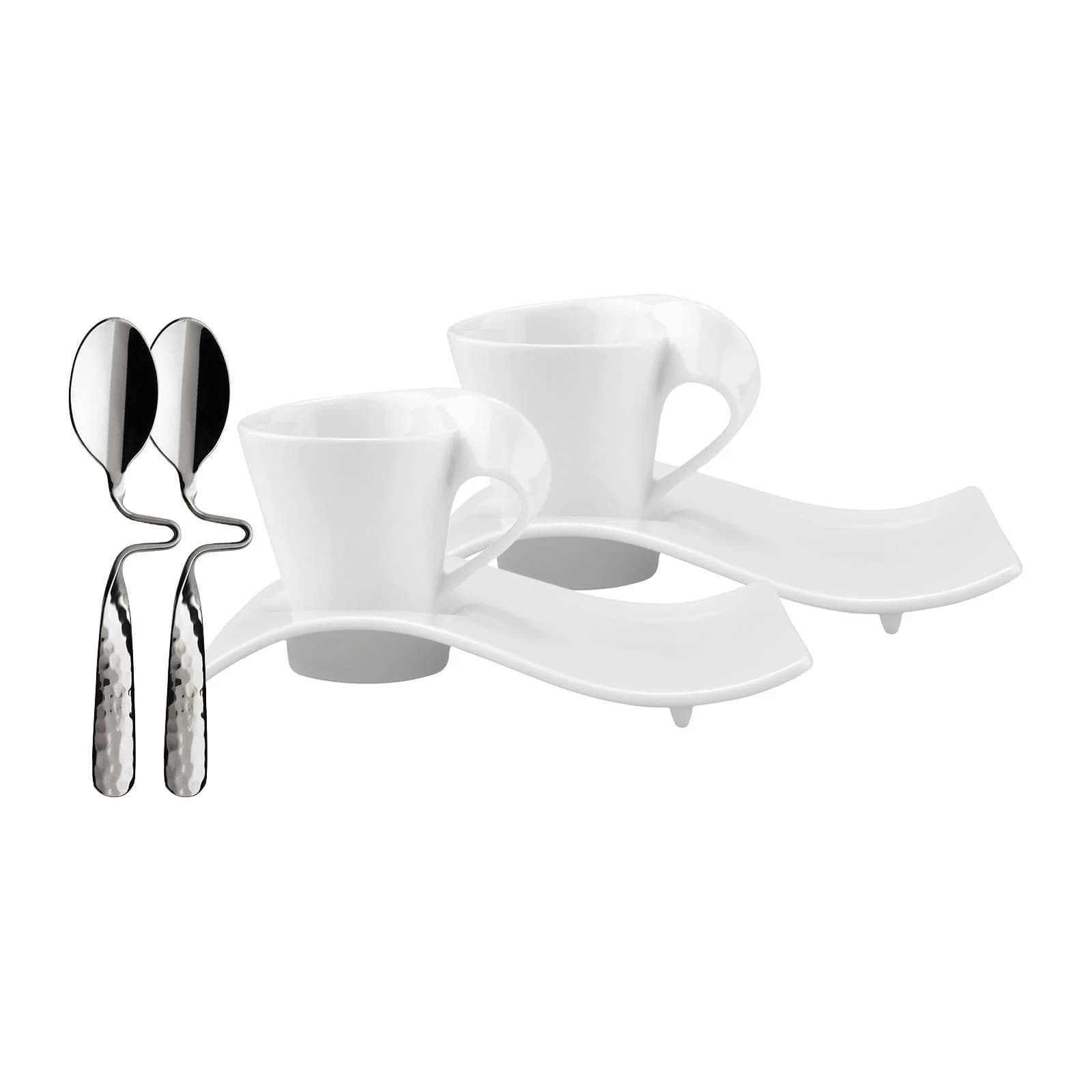 Villeroy & Boch Espresso-Set NewWave 6-tlg. Weiß Premium Porzellan