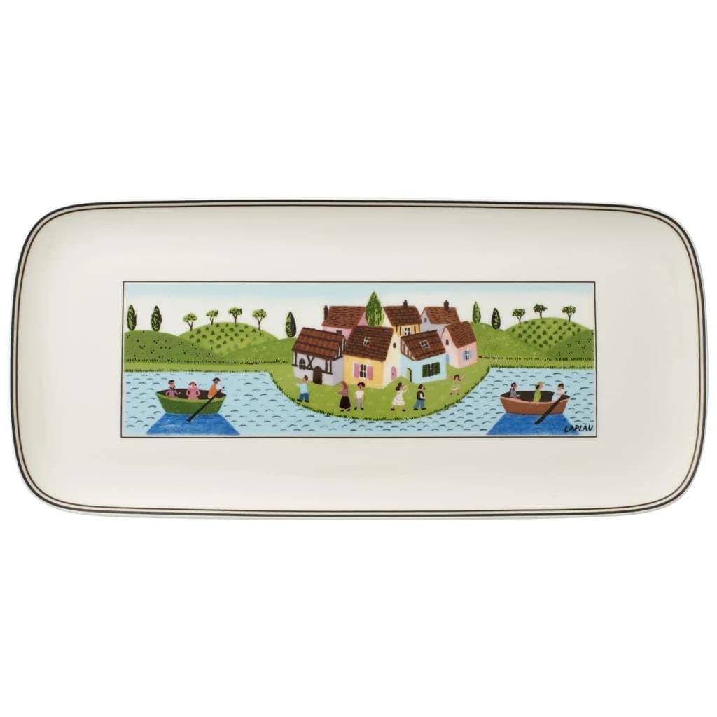 Villeroy & Boch Kuchenplatte Charm & Breakfast Design Naif 34,5 x 15,8 cm weiß-bunt