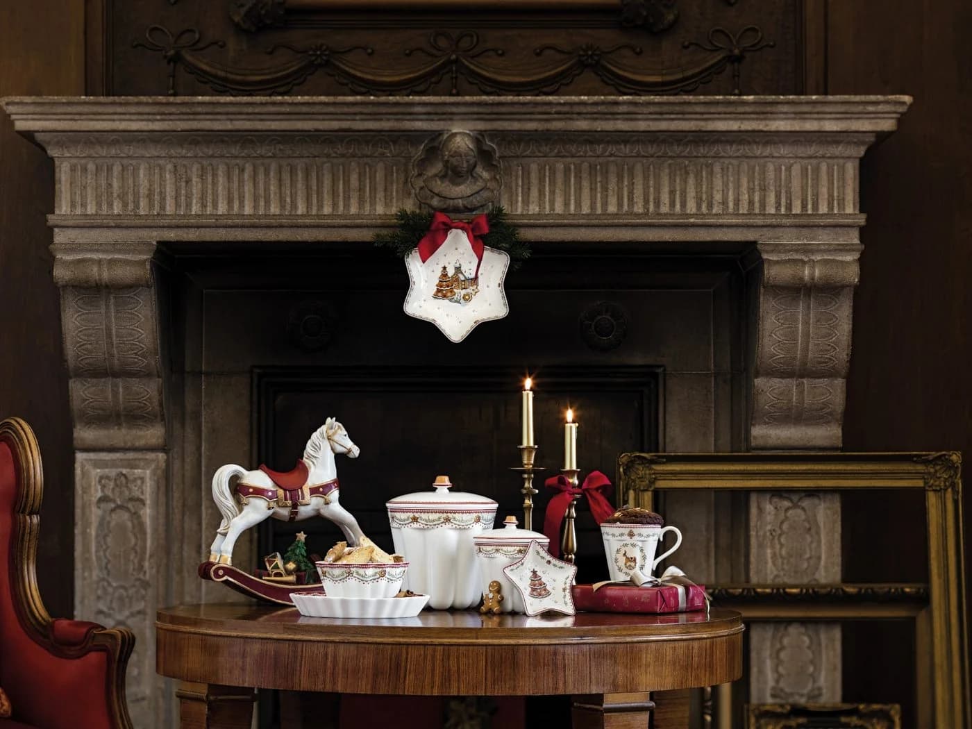 Villeroy & Boch Weihnachtsfigur Schaukelpferd XL Winter Collage Bunt