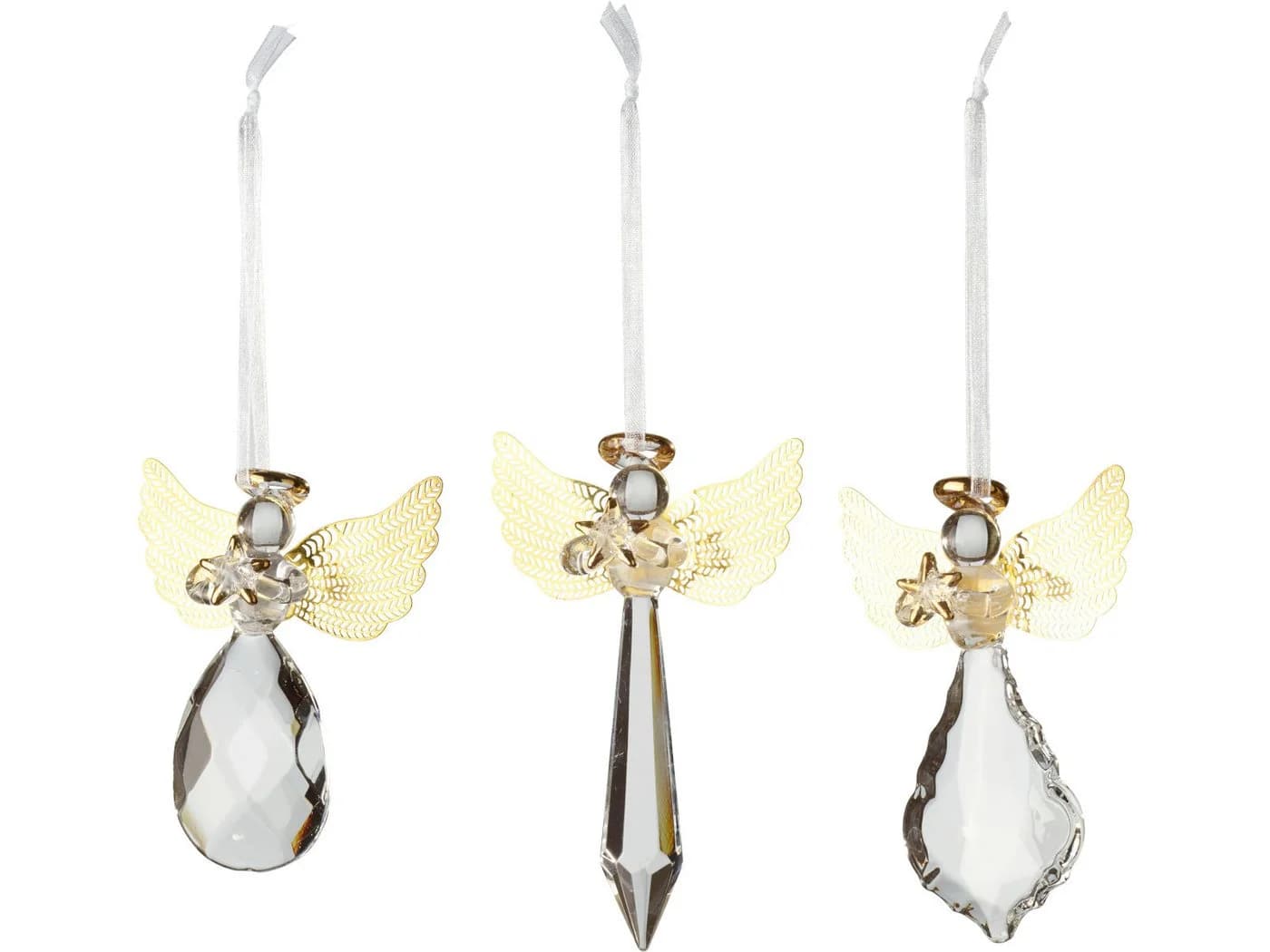 Villeroy & Boch Weihnachtsfigur Winter Collage Accessoires Glashänger Engel Set 3-tlg.