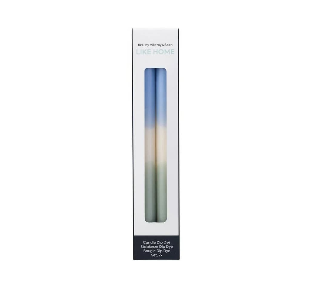 like. by Villeroy & Boch Tafelkerze Like Home Stabkerze Dip Dye Ice, Sage 2 Stk.