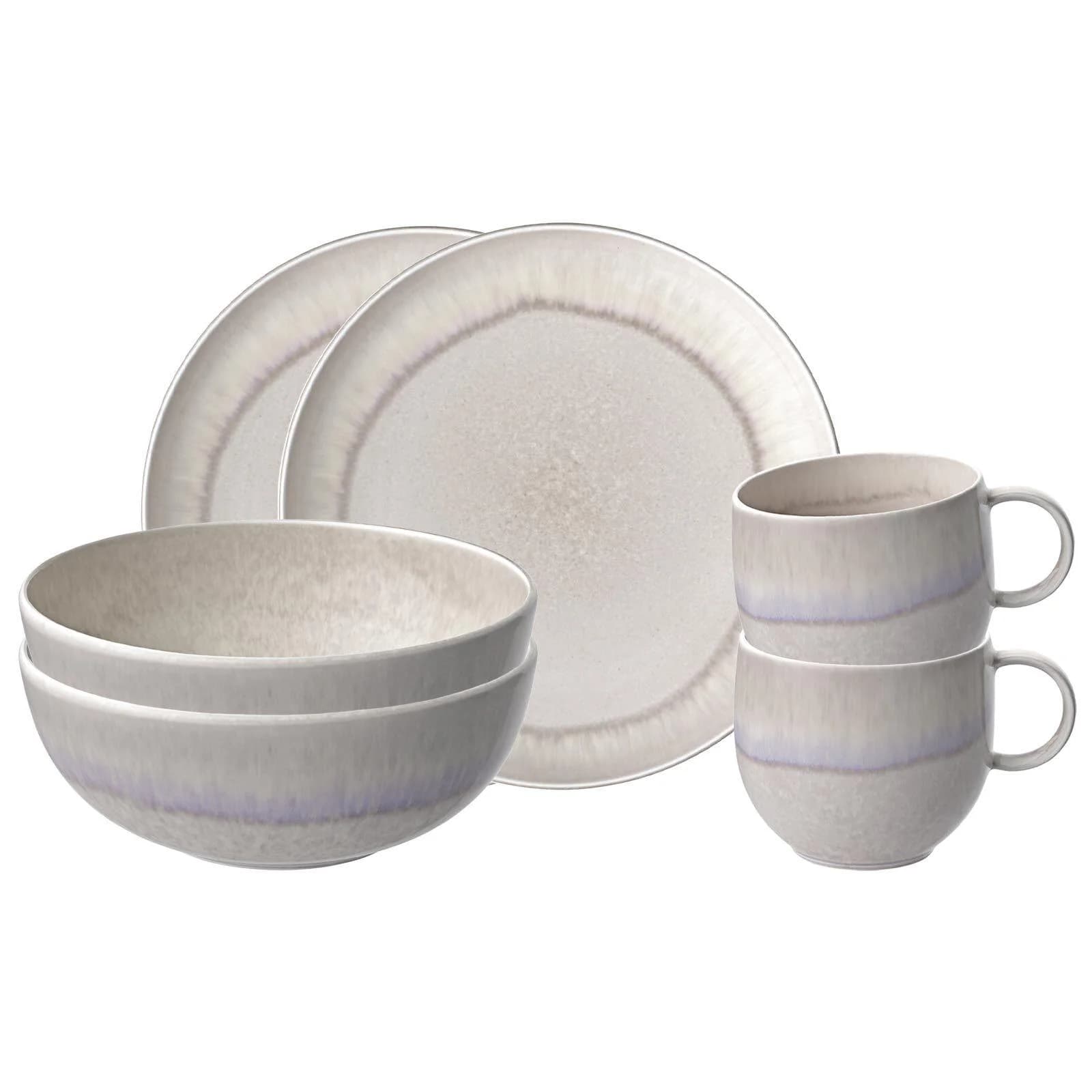 LIKE. BY VILLEROY & BOCH Frühstücks-Geschirrset Perlemor Sand 6-tlg. Beige Fine China - Bild 2