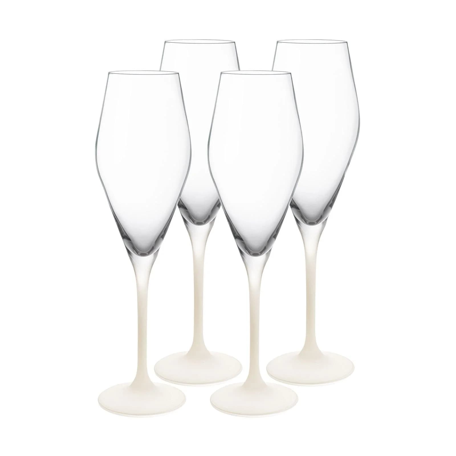Villeroy & Boch Champagnergläser Manufacture Rock 4er Set Weiß-Transparent