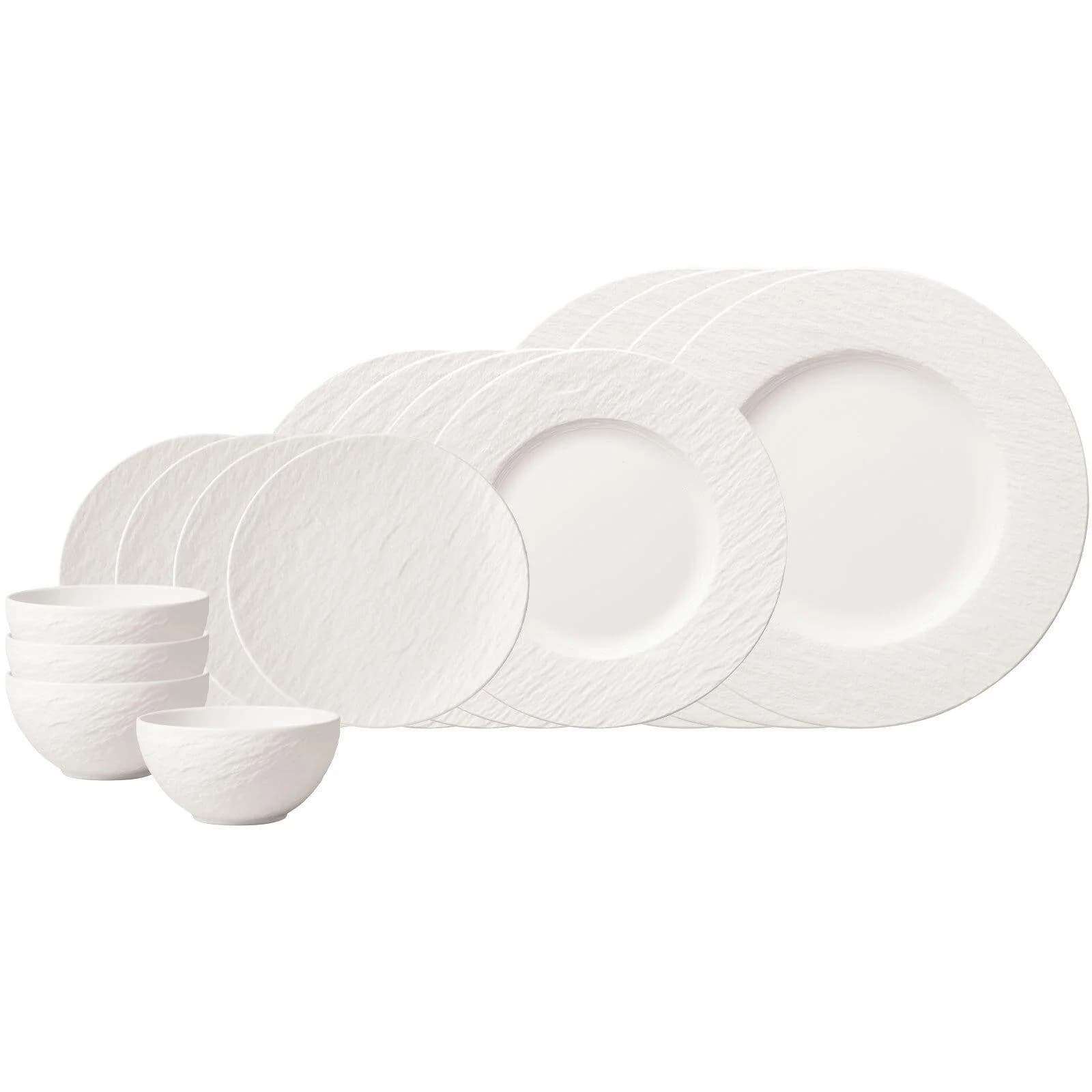 Villeroy & Boch Starter-Set Manufacture Rock Weiß 16-teilig Porzellan