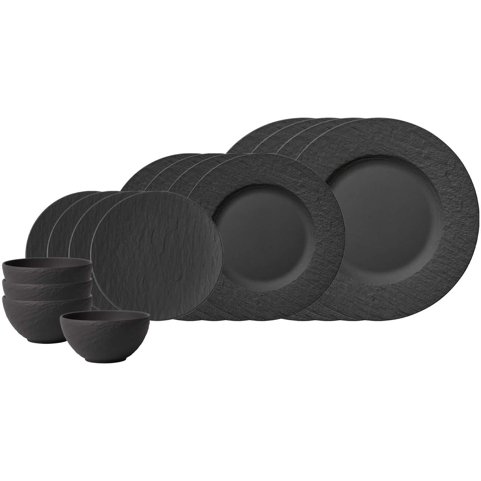 Villeroy & Boch Manufacture Rock Geschirr-Set 16-teilig Schwarz