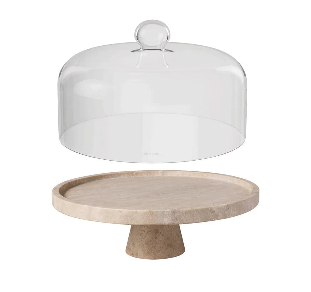 Villeroy & Boch Manufacture Travertine Servierschale mit Fuß und Cloche - Bild 2