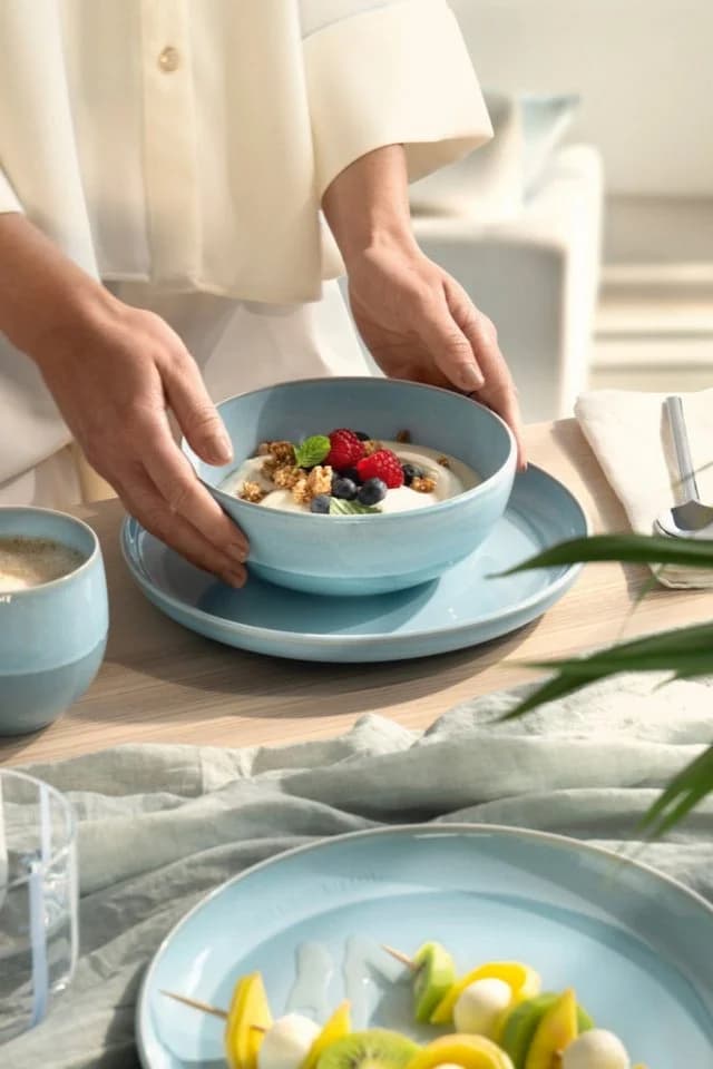 like. by Villeroy & Boch Frühstücksteller Perlemor Aqua 24cm Blau - Bild 4