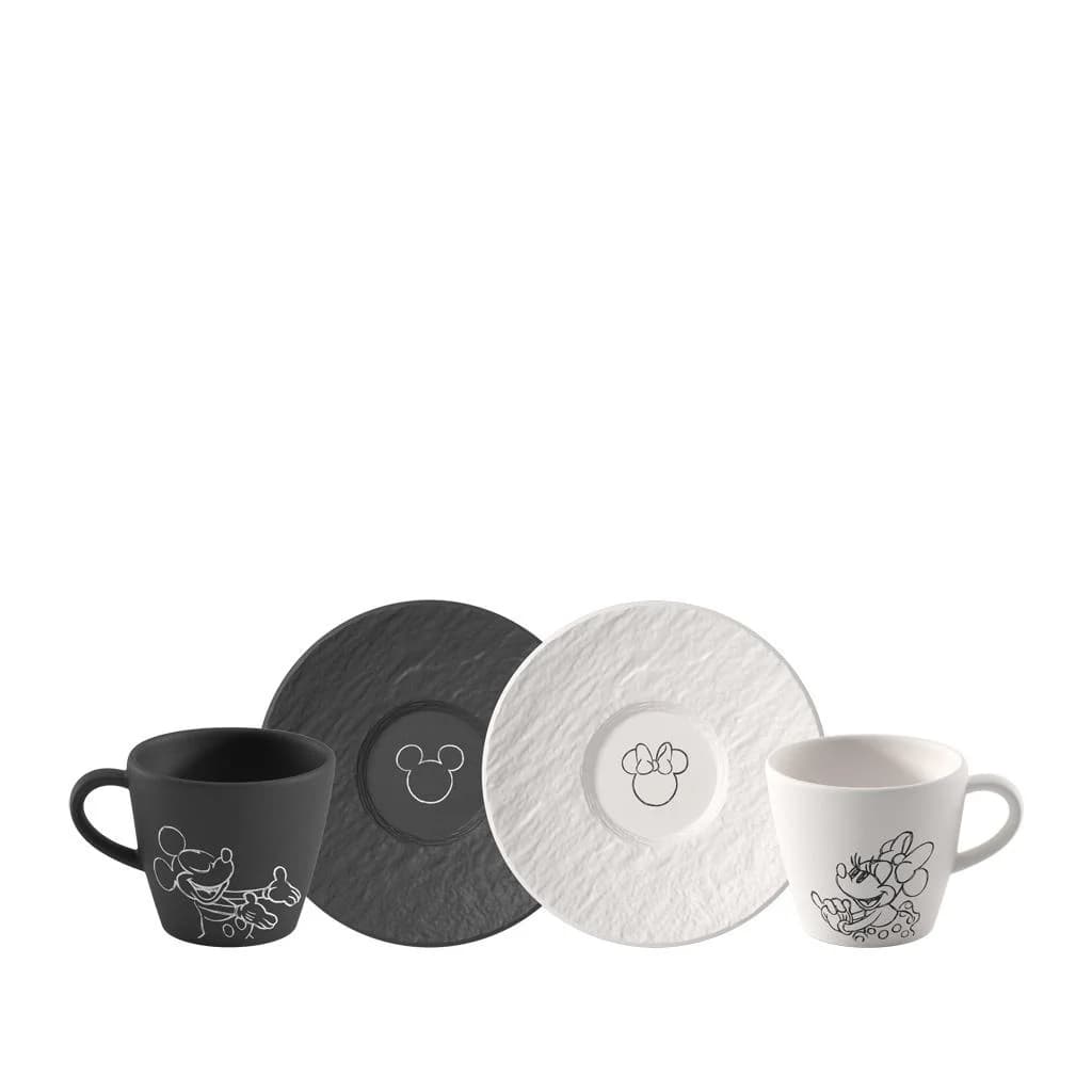 Villeroy & Boch Espressotassen 2er Set Mickey Mouse Schwarz-Weiß