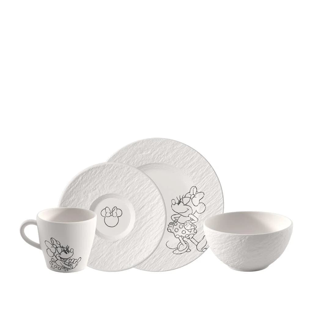Villeroy & Boch Geschirr-Set 4-tlg. Weiß Mickey Mouse Porzellan