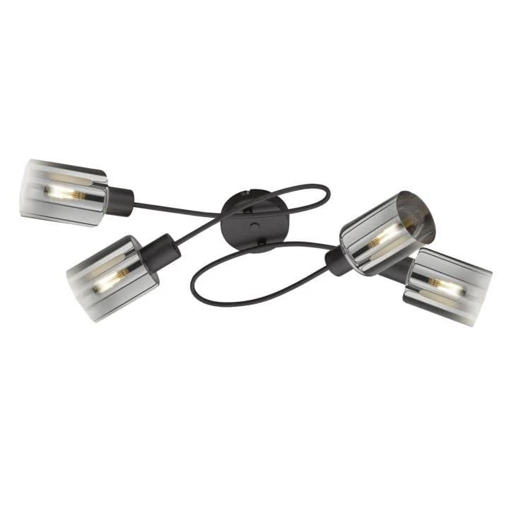 Fischer und Honsel Deckenlampe Iska mit Armen, vierflammig Grau