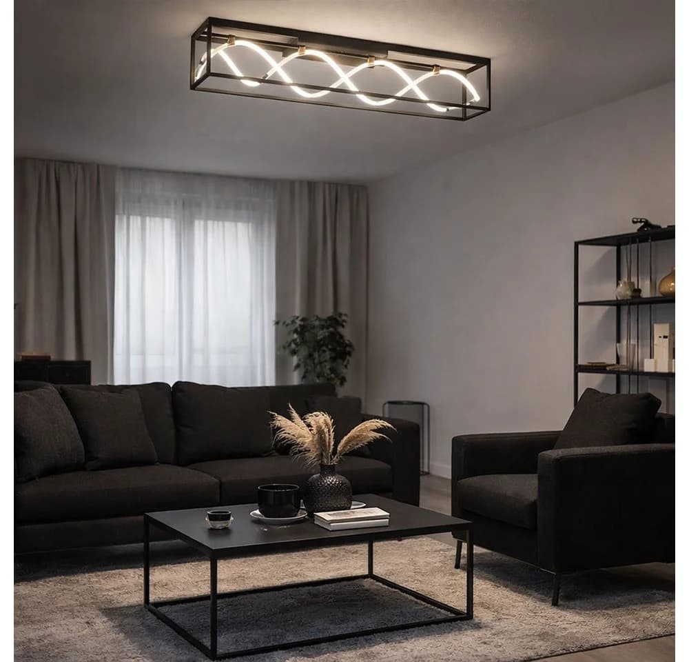 FISCHER & HONSEL LED Deckenleuchte dimmbar schwarz gold mit Fernbedienung - Bild 3