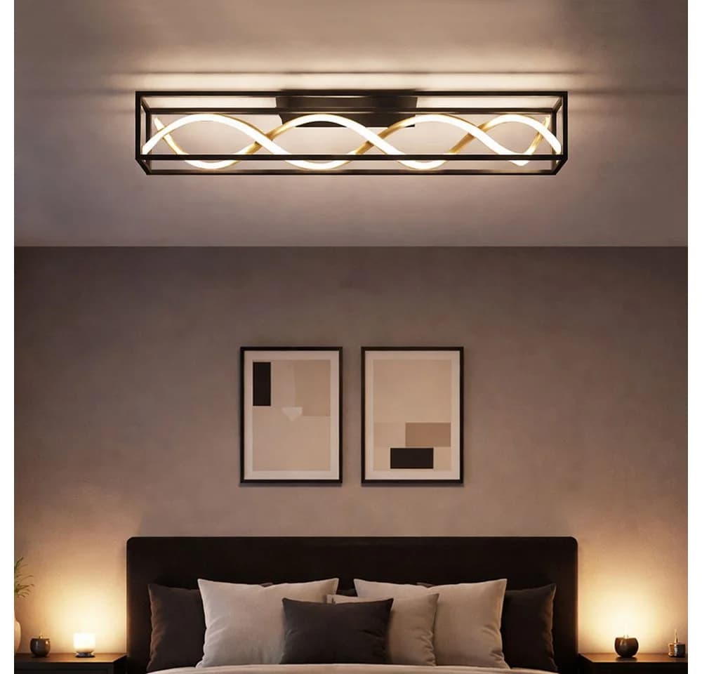 FISCHER & HONSEL LED Deckenleuchte dimmbar schwarz gold mit Fernbedienung - Bild 4
