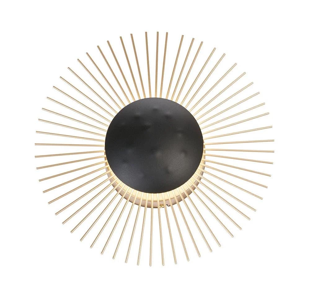 Fischer und Honsel LED-Wandleuchte Varras indirekt Ø30cm schwarz/gold