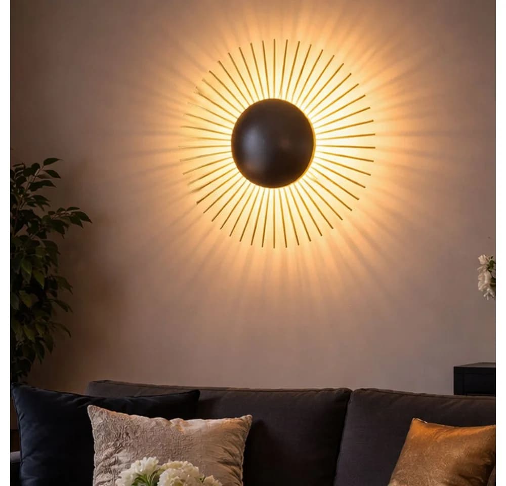 Fischer und Honsel LED-Wandleuchte Varras indirekt Ø30cm schwarz/gold - Bild 2