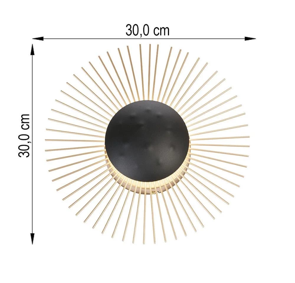 Fischer und Honsel LED-Wandleuchte Varras indirekt Ø30cm schwarz/gold - Bild 5