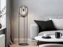 FISCHER & HONSEL Stehlampe Industrial Schwarz Rauchglas Bild 1
