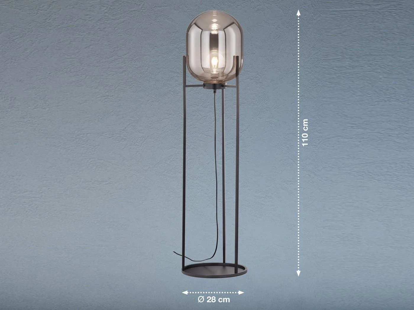 FISCHER & HONSEL Stehlampe Industrial Schwarz Rauchglas - Bild 4
