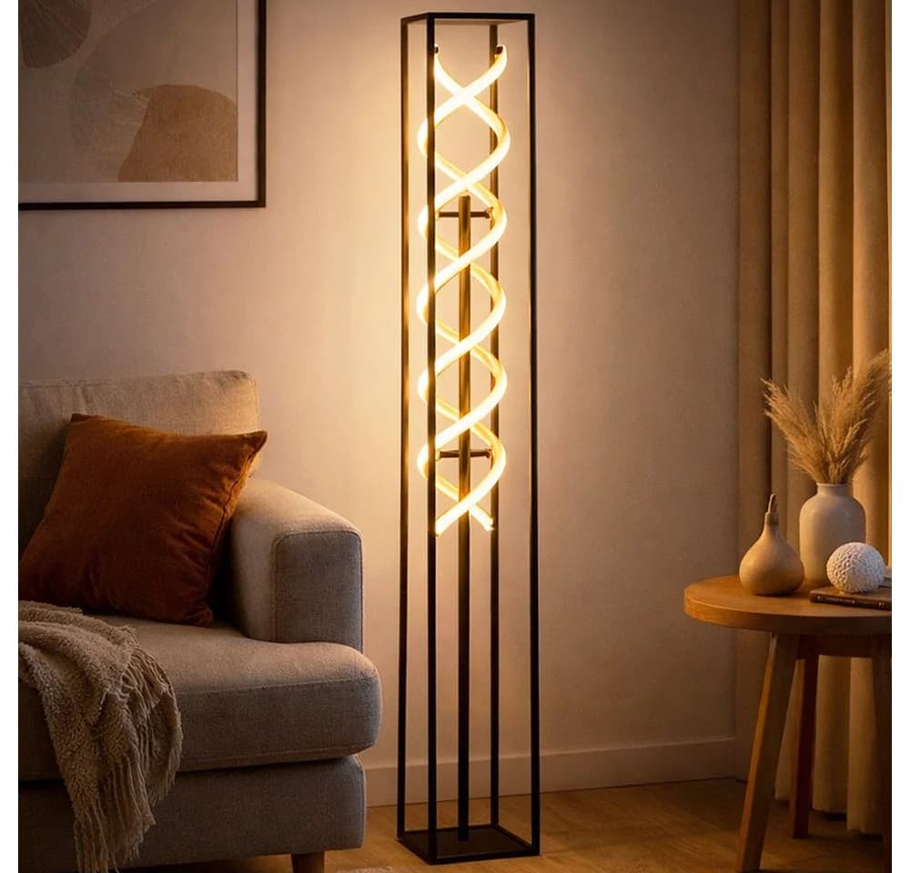 FISCHER & HONSEL Stehlampe Gian Beige Sandschwarz 135 cm LED Dimmbar - Bild 2