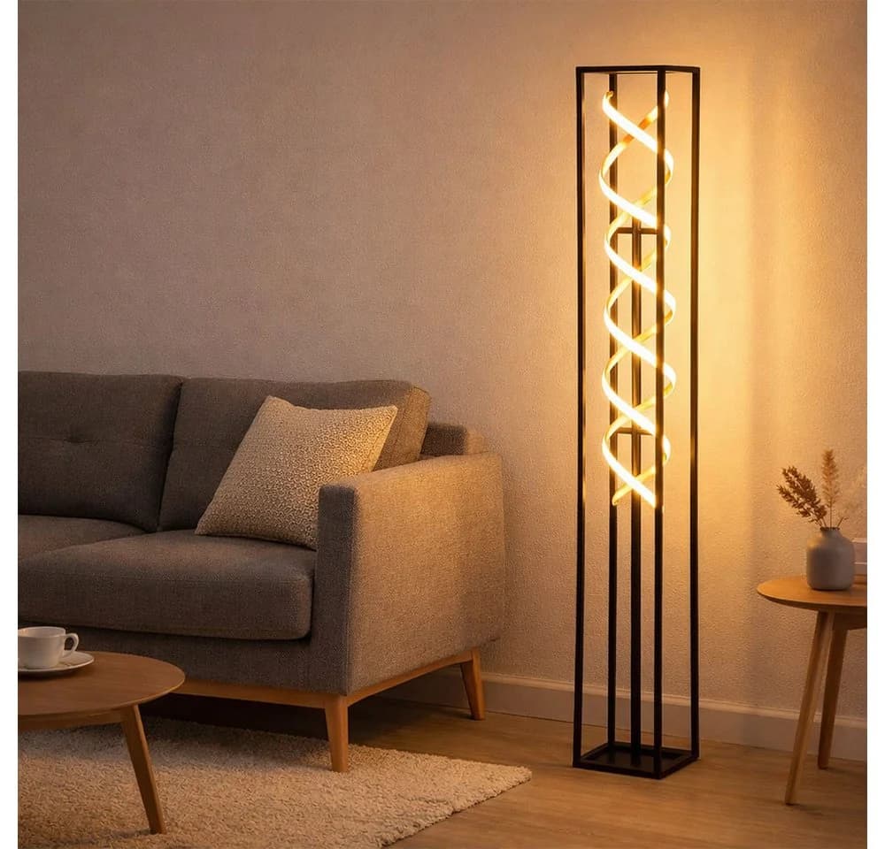 FISCHER & HONSEL Stehlampe Gian Beige Sandschwarz 135 cm LED Dimmbar - Bild 3