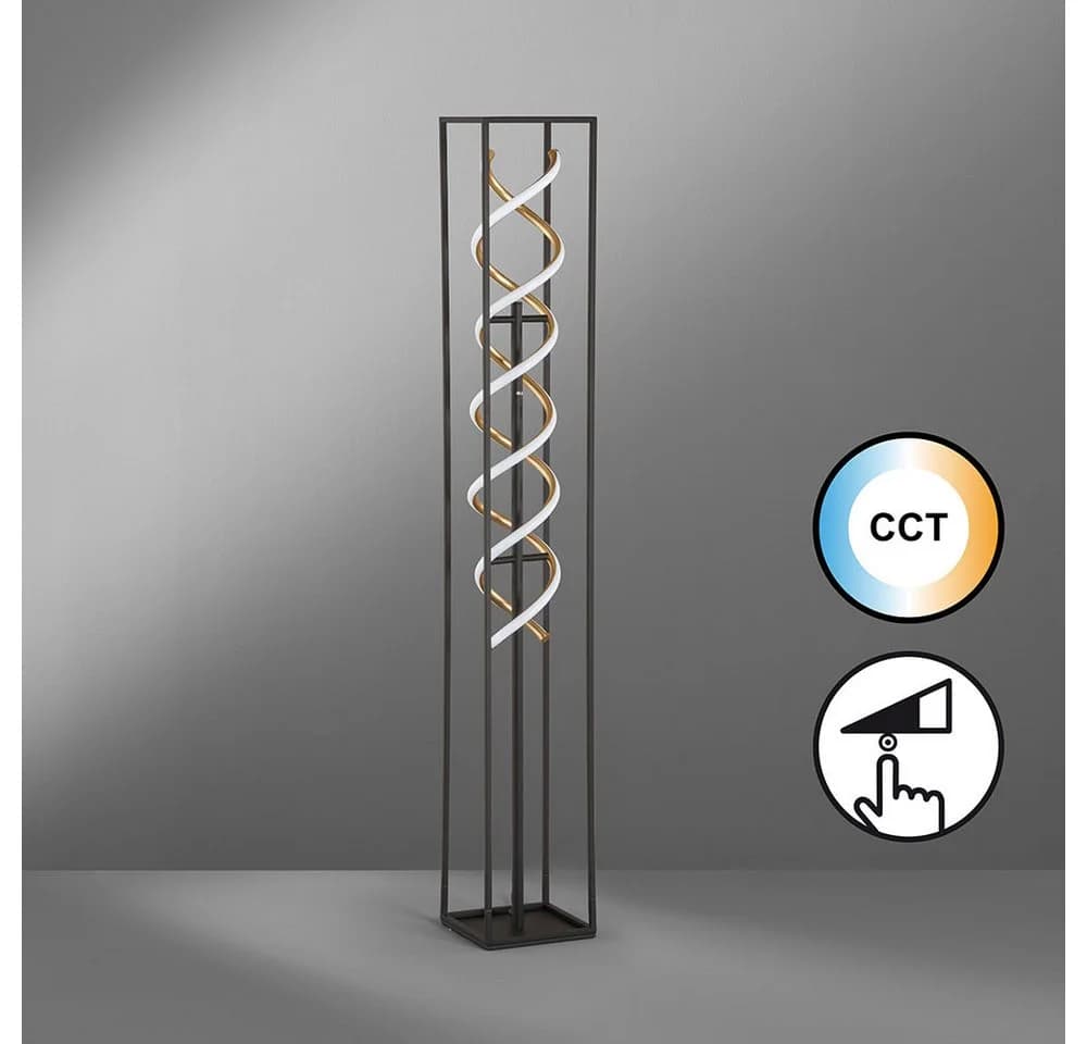 FISCHER & HONSEL Stehlampe Gian Beige Sandschwarz 135 cm LED Dimmbar - Bild 5
