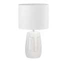 FISCHER & HONSEL Tischleuchte Keramik Stoffschirm weiß beige E14 Bild 1