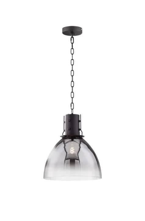 Pendelleuchte LONDO E27 Rauchglas Schwarz Fischer und Honsel
