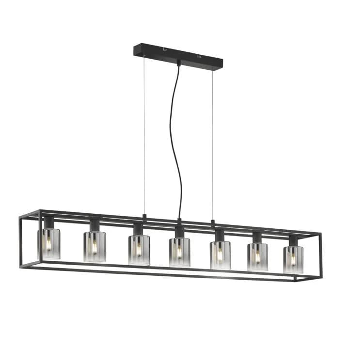 FISCHER & HONSEL Pendelleuchte Iska 7-flammig Beige/Schwarz Metall